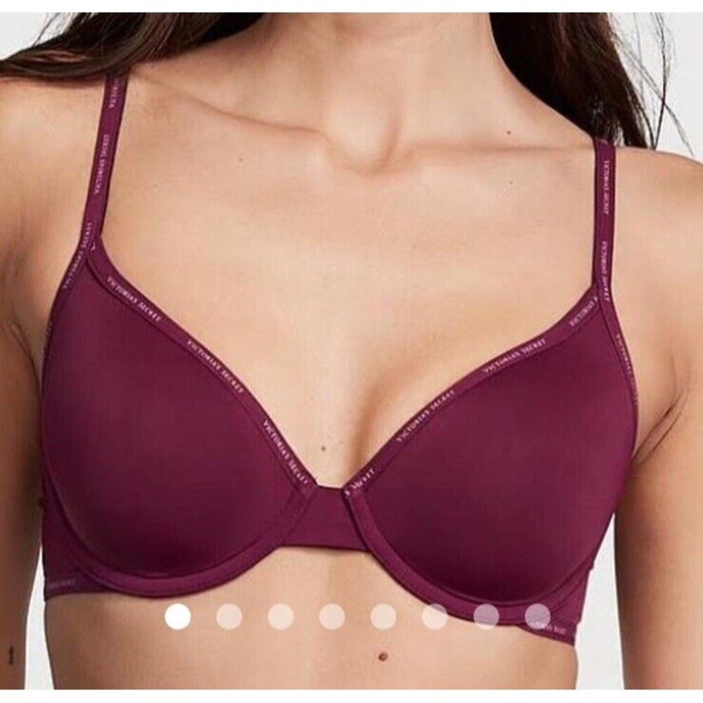 Victoria’s Secret T-Shirt Push-Up Full Coverage Bra Logo Straps Kir Size 34DD